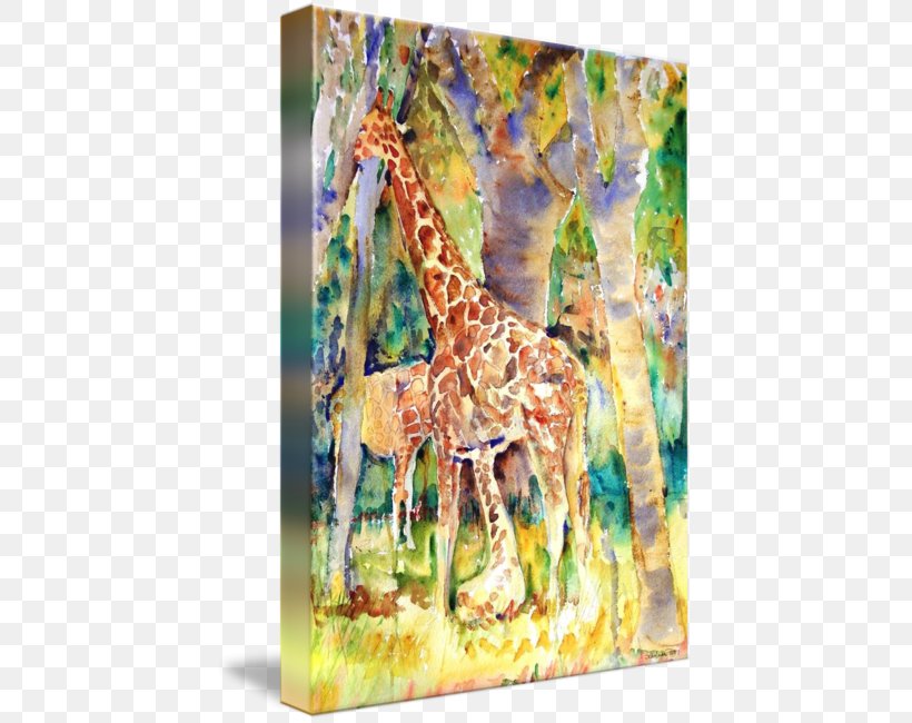 Giraffe Watercolor Painting Abstract Art, PNG, 429x650px, Giraffe, Abstract Art, Art, Canvas, Canvas Print Download Free