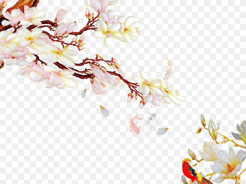Download Chinese Painting Computer File, PNG, 1500x1125px, Flower, Blossom, Branch, Cherry Blossom, Editing Download Free