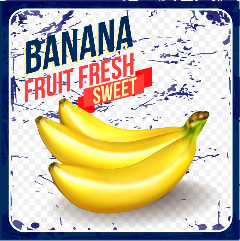Banana Poster, PNG, 2537x2549px, Banana, Banana Family, Designer, Food, Fruit Download Free