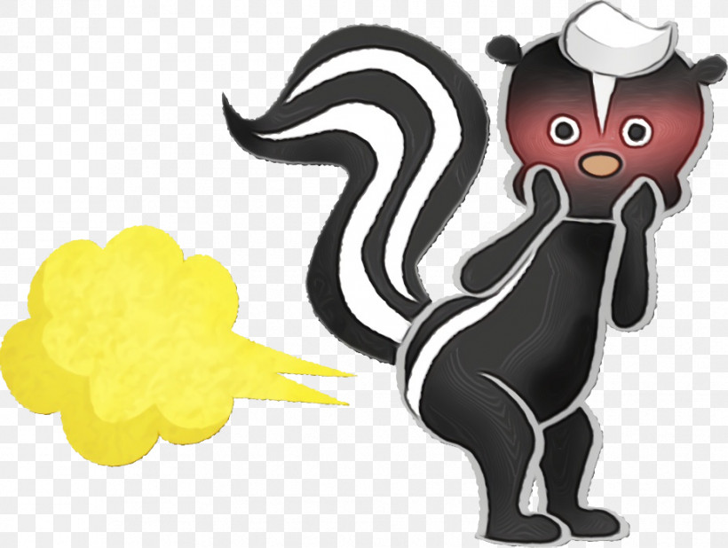 Cartoon Black Cat Skunk Squirrel Tail, PNG, 928x700px, Watercolor, Animation, Black Cat, Cartoon, Cat Download Free