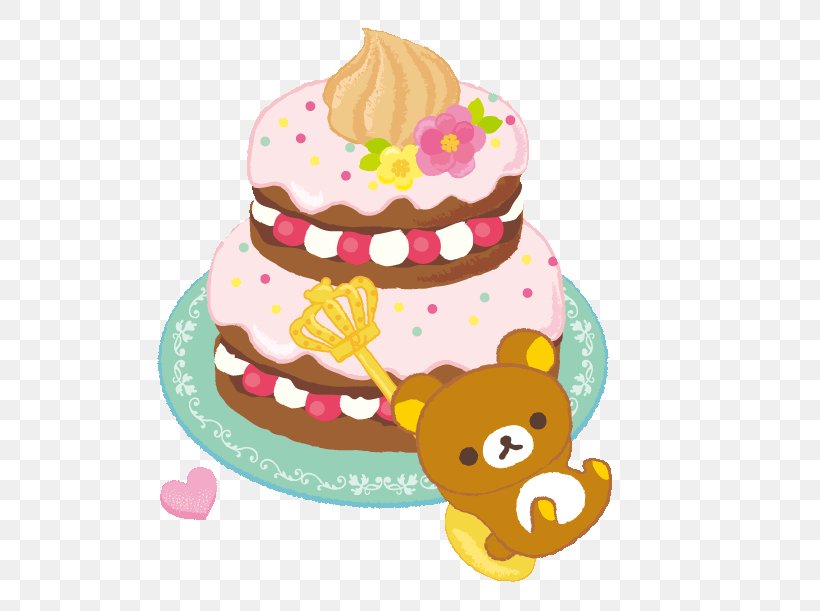 Frozen Food Cartoon, PNG, 531x611px, Rilakkuma, Baked Goods, Baking, Birthday Cake, Buttercream Download Free