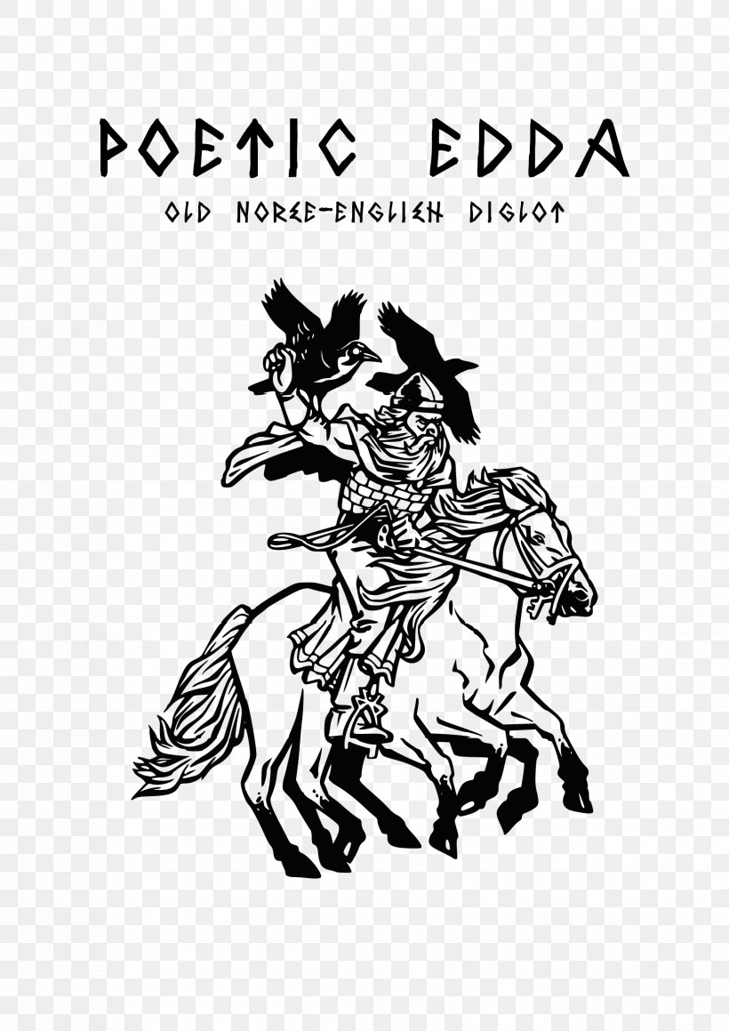 Horse Odin Loki Poetic Edda, PNG, 1654x2339px, Horse, Art, Artwork, Black, Black And White Download Free