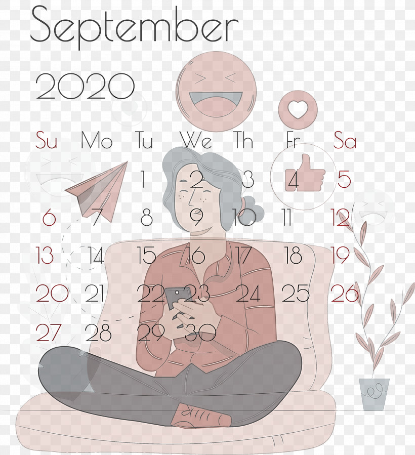 September 2020 Printable Calendar September 2020 Calendar Printable September 2020 Calendar, PNG, 2734x3000px, September 2020 Printable Calendar, Behavior, Cartoon, Human, Printable September 2020 Calendar Download Free