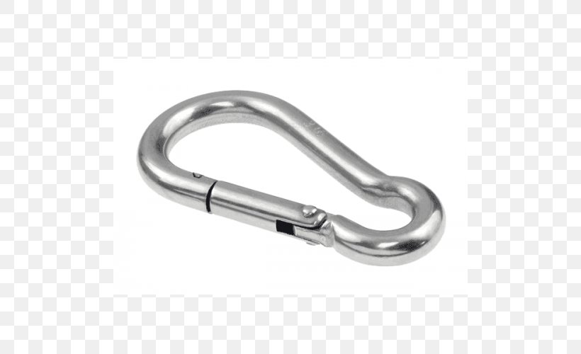 Stainless Steel Carabiner High-density Polyethylene Textile, PNG, 500x500px, Stainless Steel, Bag, Body Jewelry, Carabiner, Hardware Download Free