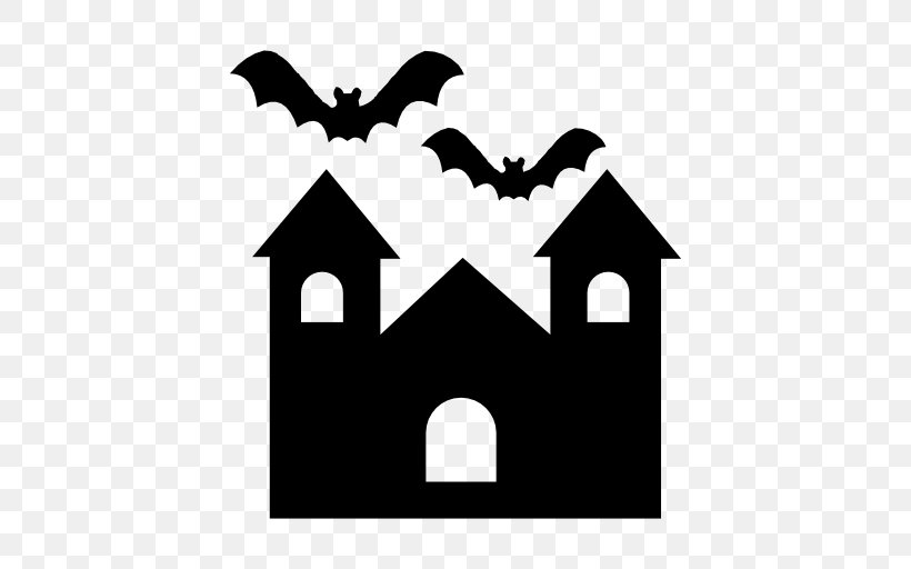 Horror Icon Haunted House, PNG, 512x512px, Horror Icon, Area, Bat, Black, Black And White Download Free