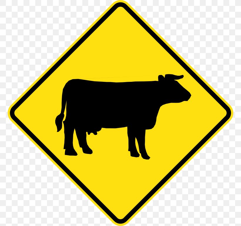 Traffic Sign Warning Sign Road, PNG, 768x768px, Traffic Sign, Area, Black And White, Cattle Like Mammal, Child Download Free