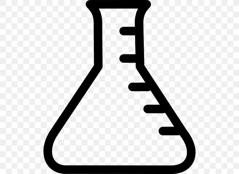 Beaker Laboratory Flasks Test Tubes Clip Art, PNG, 522x598px, Beaker, Area, Black And White, Chemistry, Erlenmeyer Flask Download Free