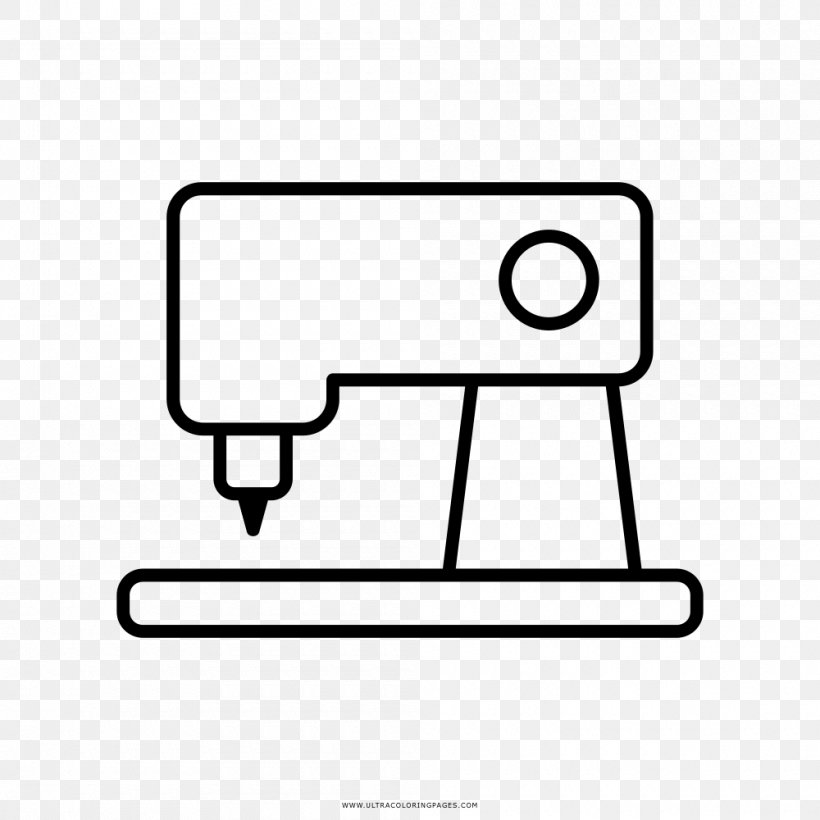 Sewing Machines Drawing Coloring Book, PNG, 1000x1000px, Sewing Machines, Area, Black, Black And White, Coloring Book Download Free