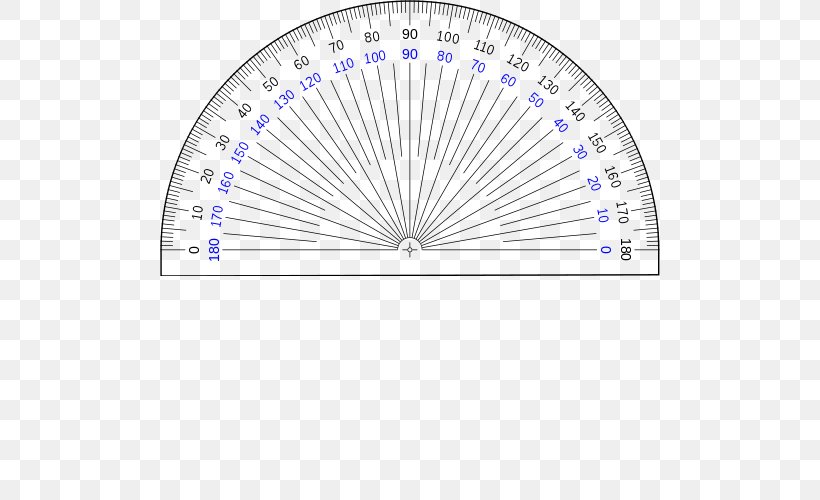 Protractor Degree Measurement Radian Angle, PNG, 500x500px, Protractor, Area, Compass, Degree, Drawing Download Free