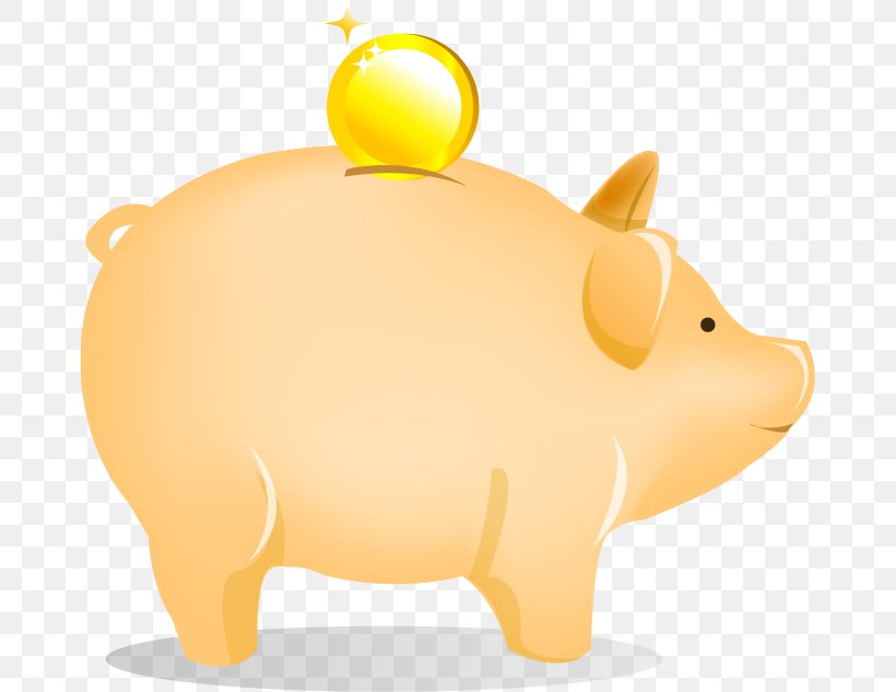 Domestic Pig Euclidean Vector Money Adobe Illustrator, PNG, 673x633px, Domestic Pig, Bank, Money, Orange, Piggy Bank Download Free