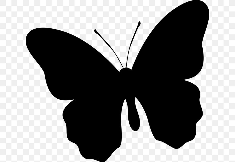 Brush-footed Butterflies Clip Art Silhouette Leaf Black M, PNG, 640x565px, Brushfooted Butterflies, Black, Black M, Blackandwhite, Brushfooted Butterfly Download Free