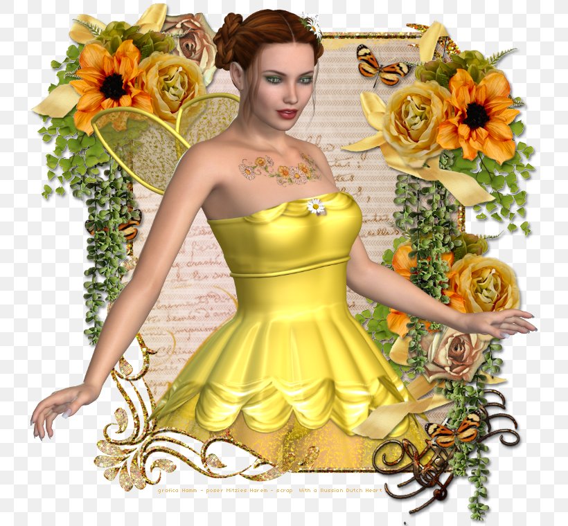 Yellow Flower Costume Design Green Gown, PNG, 742x760px, Yellow, Anemone, Costume, Costume Design, Flower Download Free