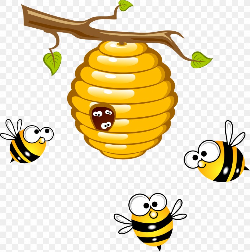 Beehive Honey Bee Wasp Clip Art, PNG, 2030x2048px, Bee, Beehive, Bumblebee, Food, Honey Bee Download Free