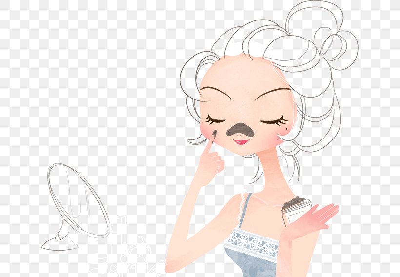 Facial Mask Face Cleanser Beauty, PNG, 650x568px, Watercolor, Cartoon, Flower, Frame, Heart Download Free