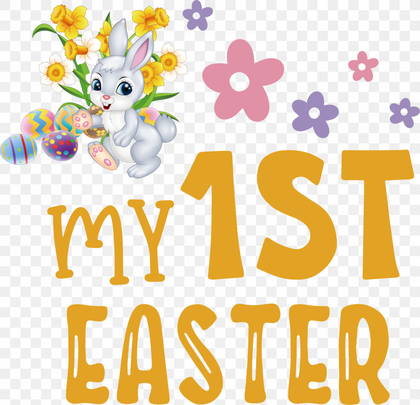 Happy Easter Day My 1st Easter, PNG, 3000x2896px, Happy Easter Day, Animal Figurine, Behavior, Flower, Happiness Download Free