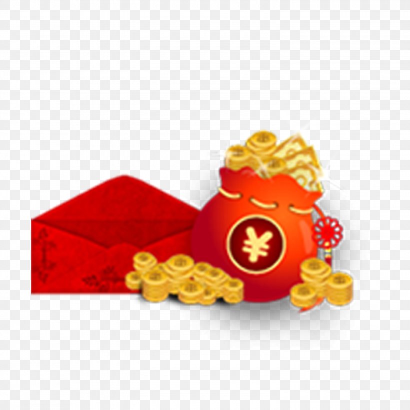 Red Envelope Gold Coin Bag Fukubukuro, PNG, 3000x3000px, Red Envelope, Bag, Chinese New Year, Collecting, Designer Download Free
