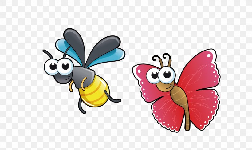 Insect Cartoon Drawing Clip Art, PNG, 1405x836px, Insect, Butterfly, Cartoon, Drawing, Insect Wing Download Free