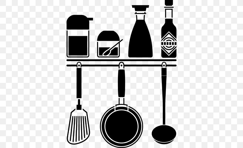Kitchen Utensil Room Cookware Interior Design Services, PNG, 500x500px, Kitchen, Adhesive, Armoires Wardrobes, Black And White, Bottle Download Free