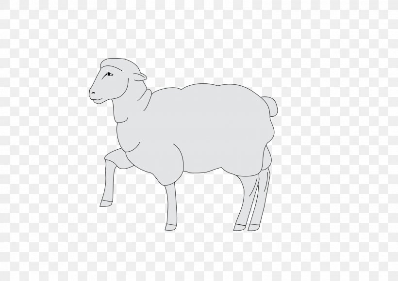 Sheep Goat Cattle Cartoon Mammal, PNG, 1600x1132px, Sheep, Black And White, Cartoon, Cattle, Cattle Like Mammal Download Free