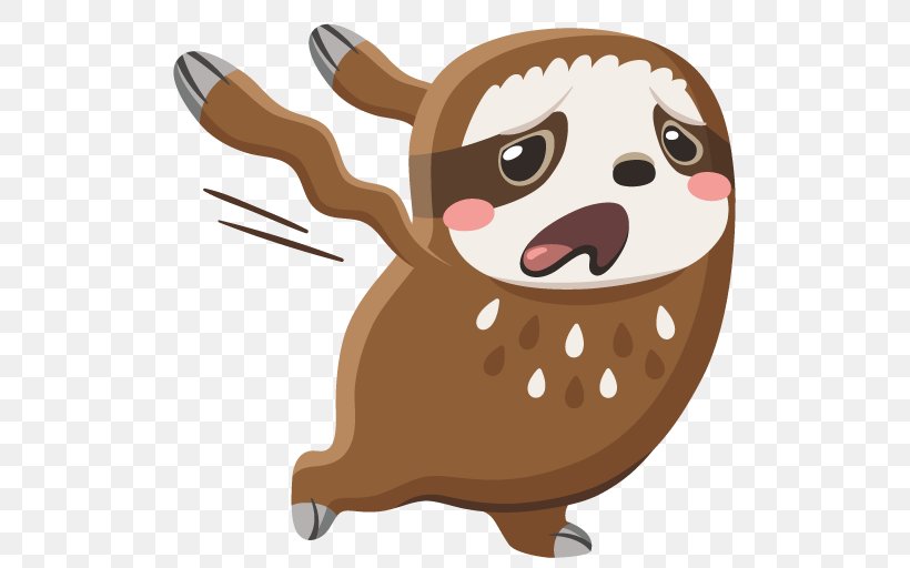 Sticker VKontakte Sloth Emoji, PNG, 512x512px, Sticker, Carnivoran, Dog, Dog Like Mammal, Emoji Download Free