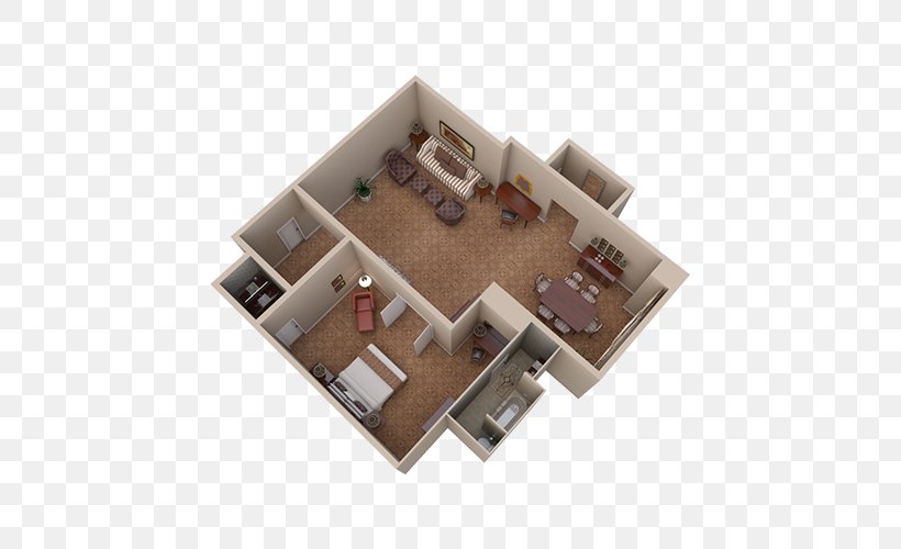 The Roosevelt New Orleans Suite Hotel 3D Floor Plan, PNG, 500x500px, 3d Floor Plan, Roosevelt New Orleans, Apartment, Bedroom, Dining Room Download Free
