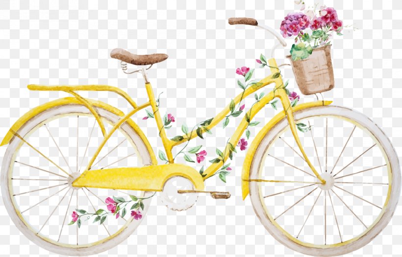 Yellow Bike, PNG, 1216x780px, Bicycle, Art, Bicycle Accessory, Bicycle Frame, Bicycle Part Download Free