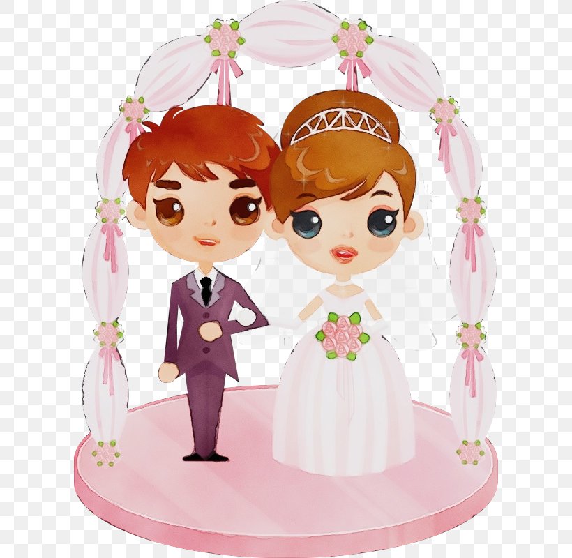Bride And Groom Cartoon, PNG, 608x800px, Watercolor, Bride, Bridegroom, Cartoon, Ceremony Download Free