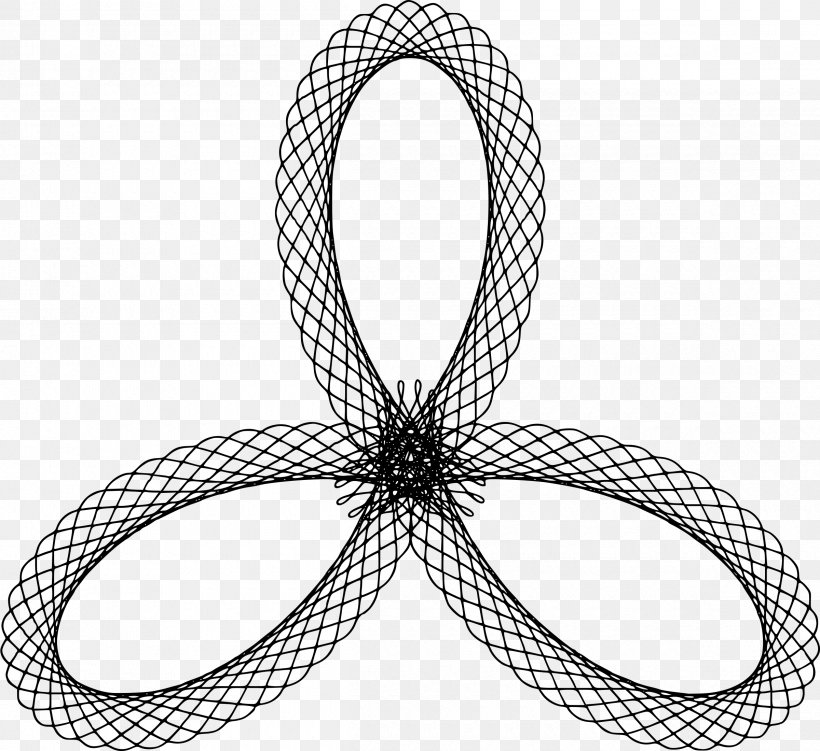 Hypocycloid Spirograph Hypotrochoid Clip Art, PNG, 2400x2200px, Hypocycloid, Black And White, Curve, Drawing, Hardware Accessory Download Free