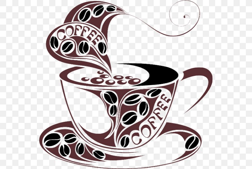 Coffee Cup Cafe Espresso Latte, PNG, 565x550px, Coffee, Black And White, Cafe, Coffee Bean, Coffee Cup Download Free