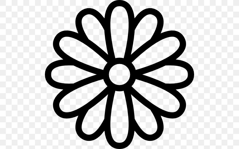 Common Daisy Clip Art, PNG, 512x512px, Common Daisy, Black And White, Flat Design, Flower, Line Art Download Free