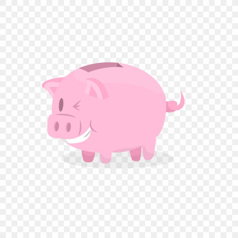 Domestic Pig Pink Piggy Bank Illustration, PNG, 1024x1024px, Domestic Pig, Animal, Bank, Cartoon, Livestock Download Free