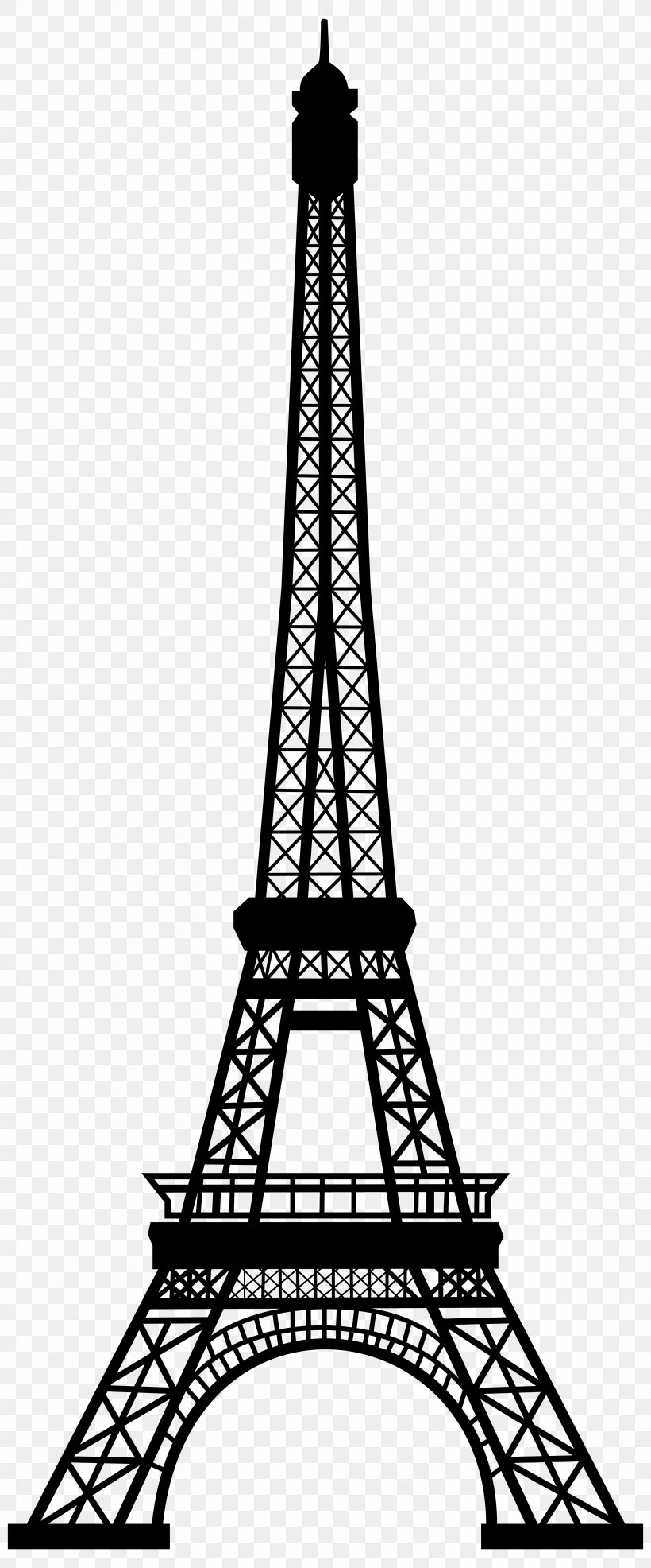 Eiffel Tower Silhouette Clip Art, PNG, 3325x8000px, Eiffel Tower, Art, Black And White, Landmark, Monochrome Download Free
