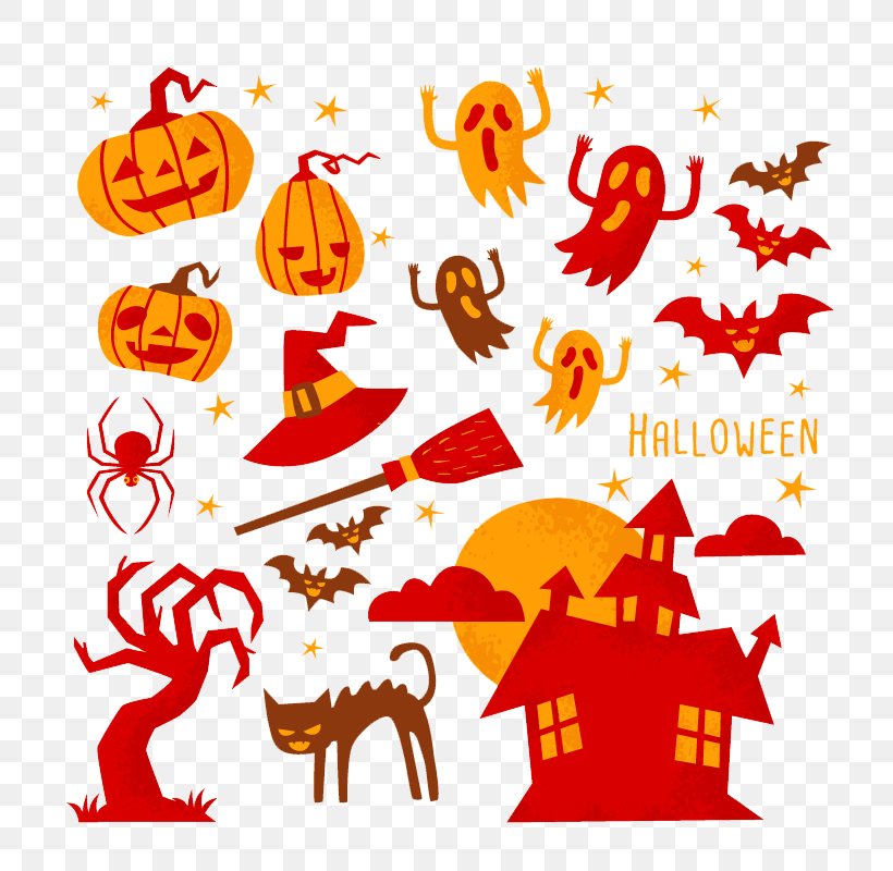 Halloween Card Greeting Card Illustration, PNG, 800x800px, Halloween, Area, Artwork, Flat Design, Ghost Download Free