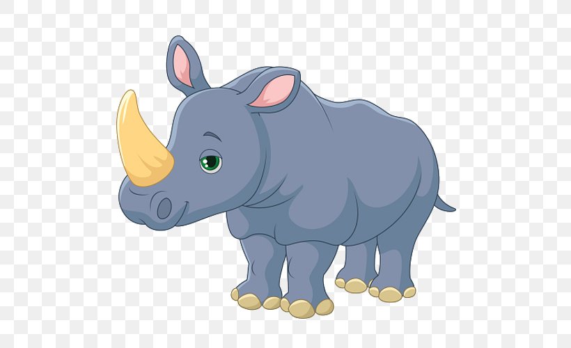 Rhinoceros Clip Art Vector Graphics Illustration Openclipart, PNG, 500x500px, Rhinoceros, Animal Figure, Cartoon, Cattle Like Mammal, Drawing Download Free