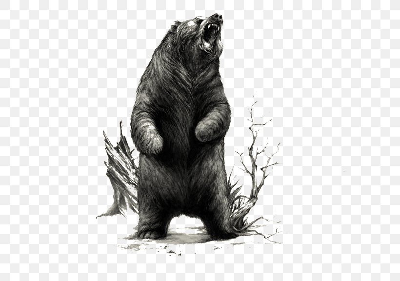 American Black Bear Immortal Lycanthropes Illustrator Illustration, PNG, 600x576px, Watercolor, Cartoon, Flower, Frame, Heart Download Free