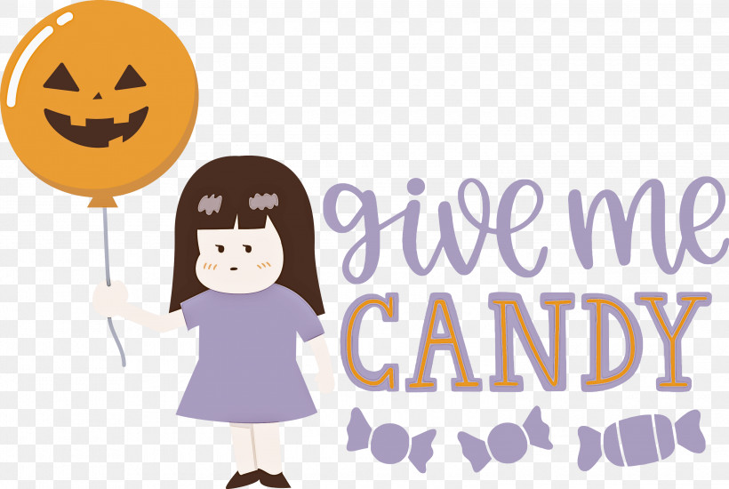 Give Me Candy Halloween Trick Or Treat, PNG, 3000x2015px, Give Me Candy, Behavior, Cartoon, Halloween, Happiness Download Free