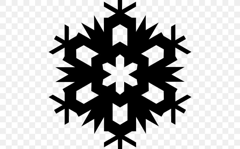 Snowflake Silhouette Clip Art, PNG, 512x512px, Snowflake, Black And White, Crystal, Leaf, Line Art Download Free