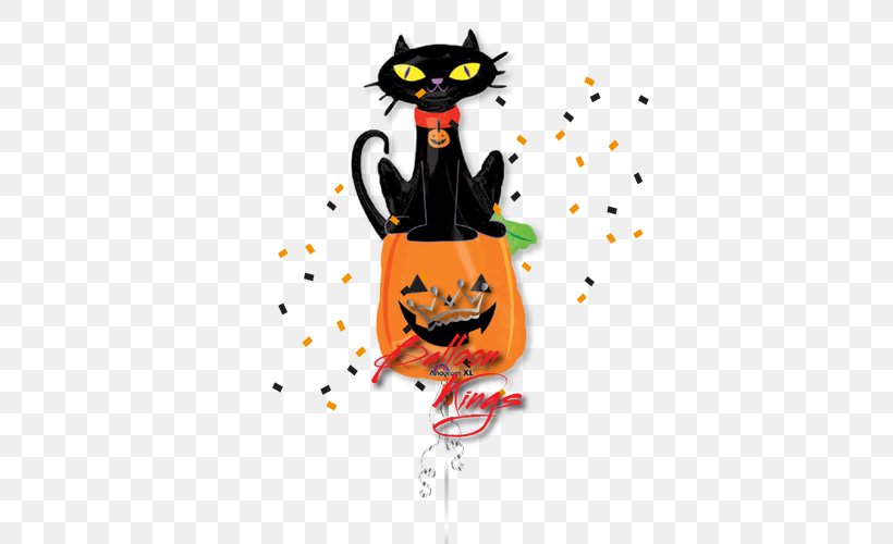 Black Cat Toy Balloon Clip Art Foil, PNG, 500x500px, Cat, Aluminium, Black, Black Cat, Calabaza Download Free