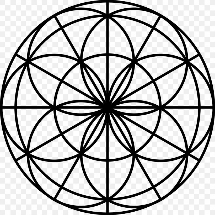 Sacred Geometry Mandala Overlapping Circles Grid Art, PNG, 1280x1280px, Sacred Geometry, Area, Art, Bicycle Wheel, Black And White Download Free