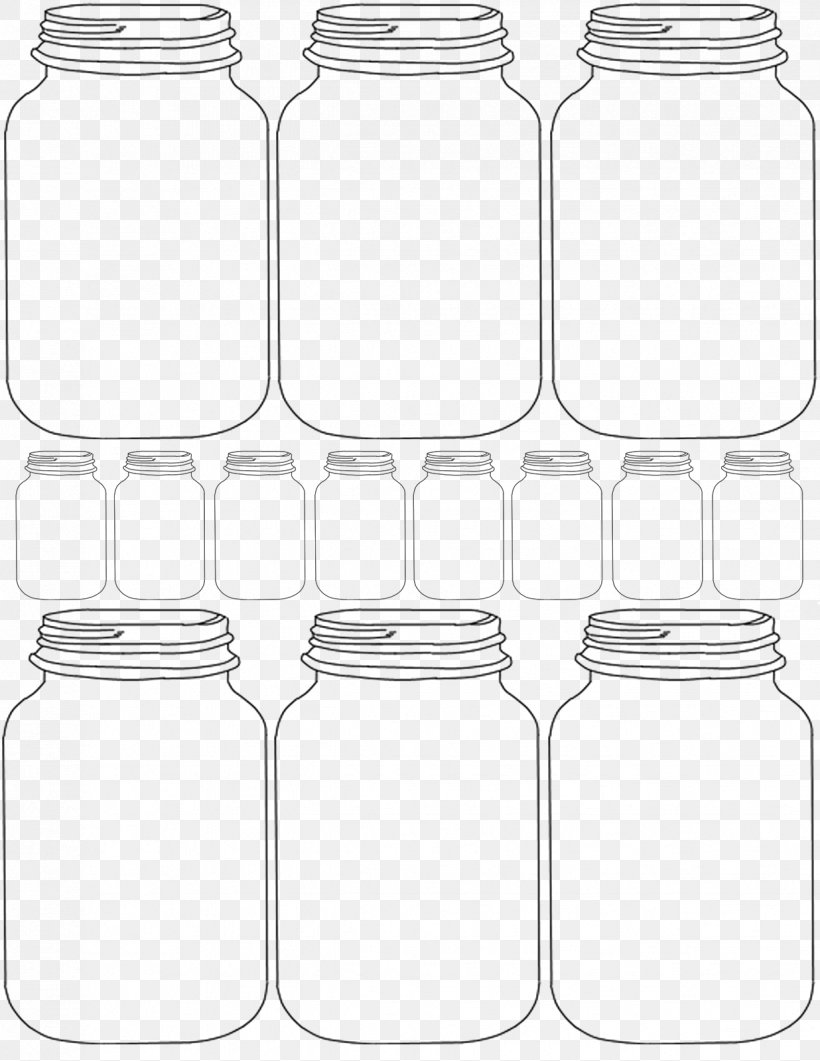 Paper Mason Jar Gift Template, PNG, 1236x1600px, Paper, Area, Black And White, Bottle, Box Download Free