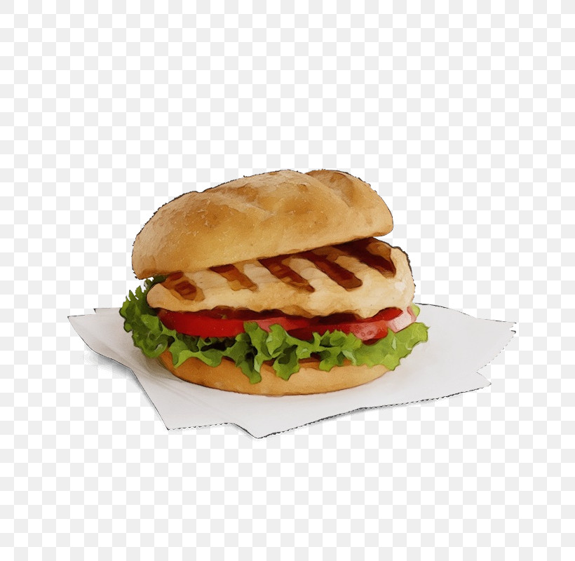 Hamburger, PNG, 800x800px, Watercolor, American Food, Bacon Sandwich, Baked Goods, Bocadillo Download Free