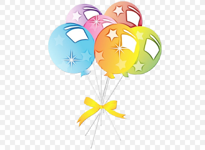 Balloon, PNG, 600x600px, Watercolor, Balloon, Paint, Wet Ink Download Free