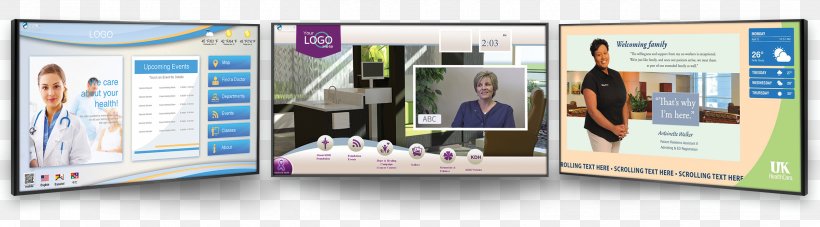 Digital Signs Signage Hospital Wayfinding Clinic, PNG, 2550x709px, Digital Signs, Brand, Clinic, Communication, Digital Media Download Free