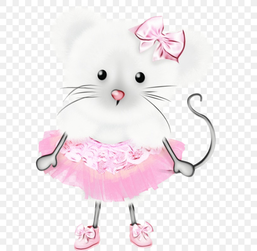 Pink Cat Cartoon Small To Medium-sized Cats Whiskers, PNG, 589x800px, Watercolor, Cartoon, Cat, Kitten, Paint Download Free