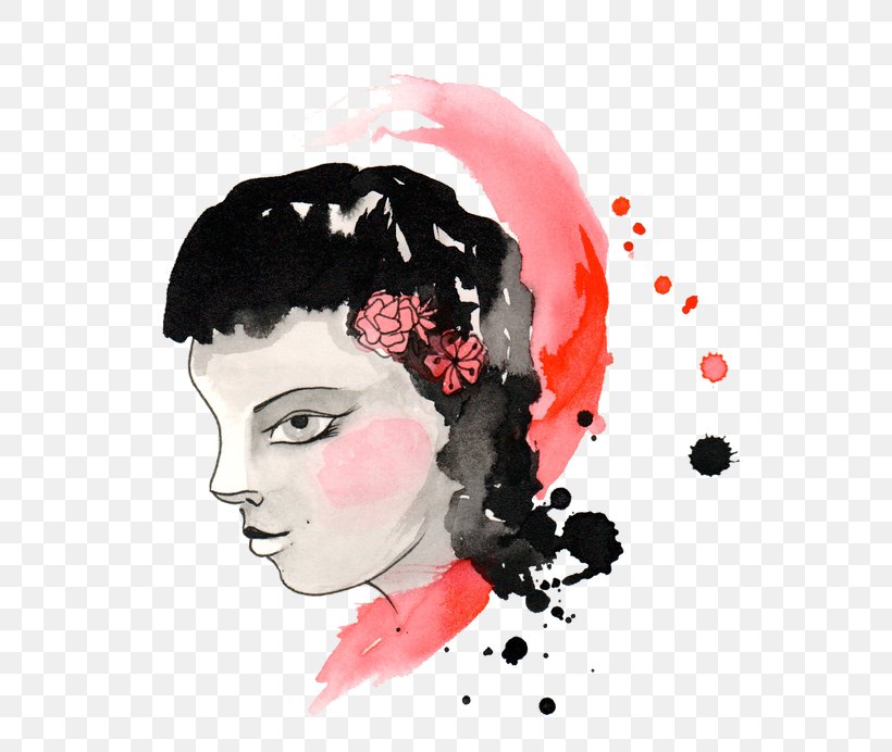 Design Nose Watercolor Painting Portrait, PNG, 546x692px, Nose, Black Hair, Cheek, Ear, Face Download Free