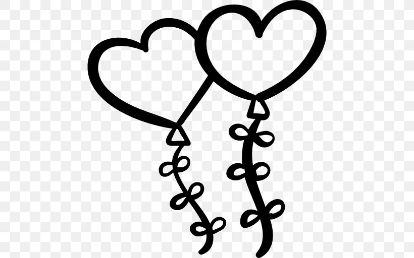 Hand-drawn Balloons, PNG, 512x512px, Heart, Area, Artwork, Black And White, Body Jewelry Download Free