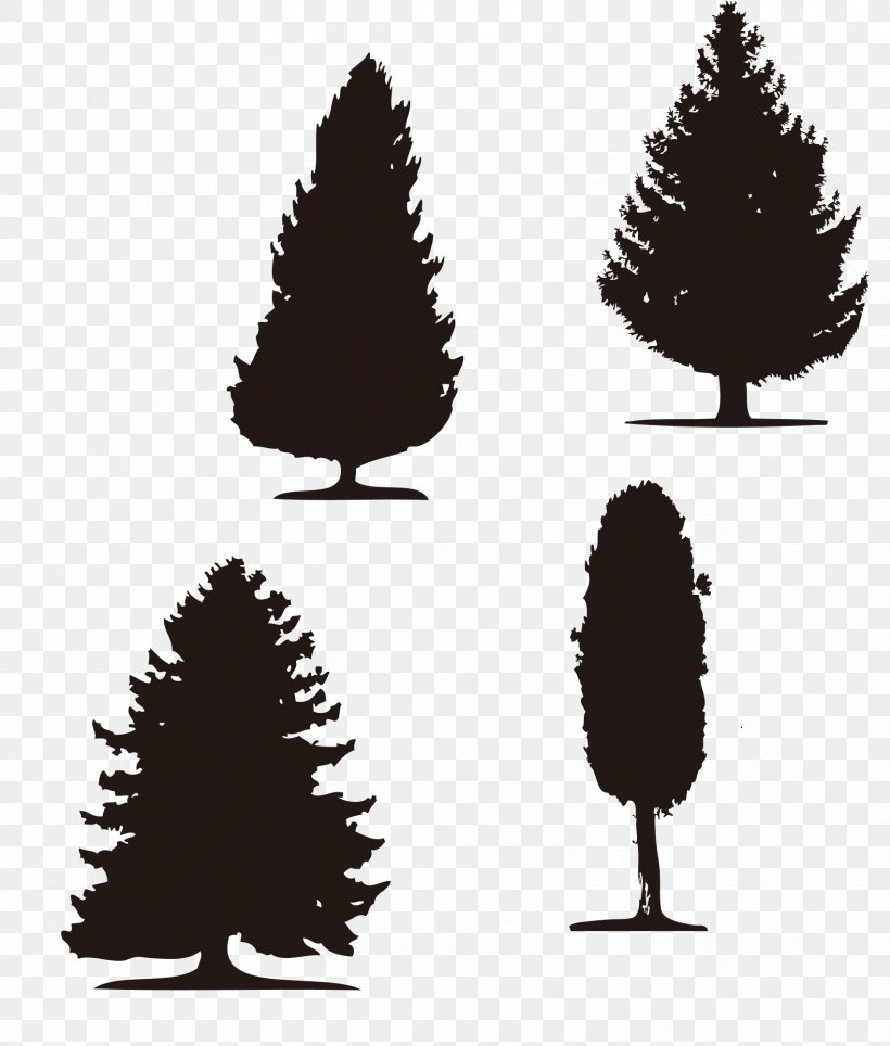 Silhouette Tree Computer File, PNG, 1700x2000px, Silhouette, Black And White, Christmas Tree, Conifer, Gratis Download Free