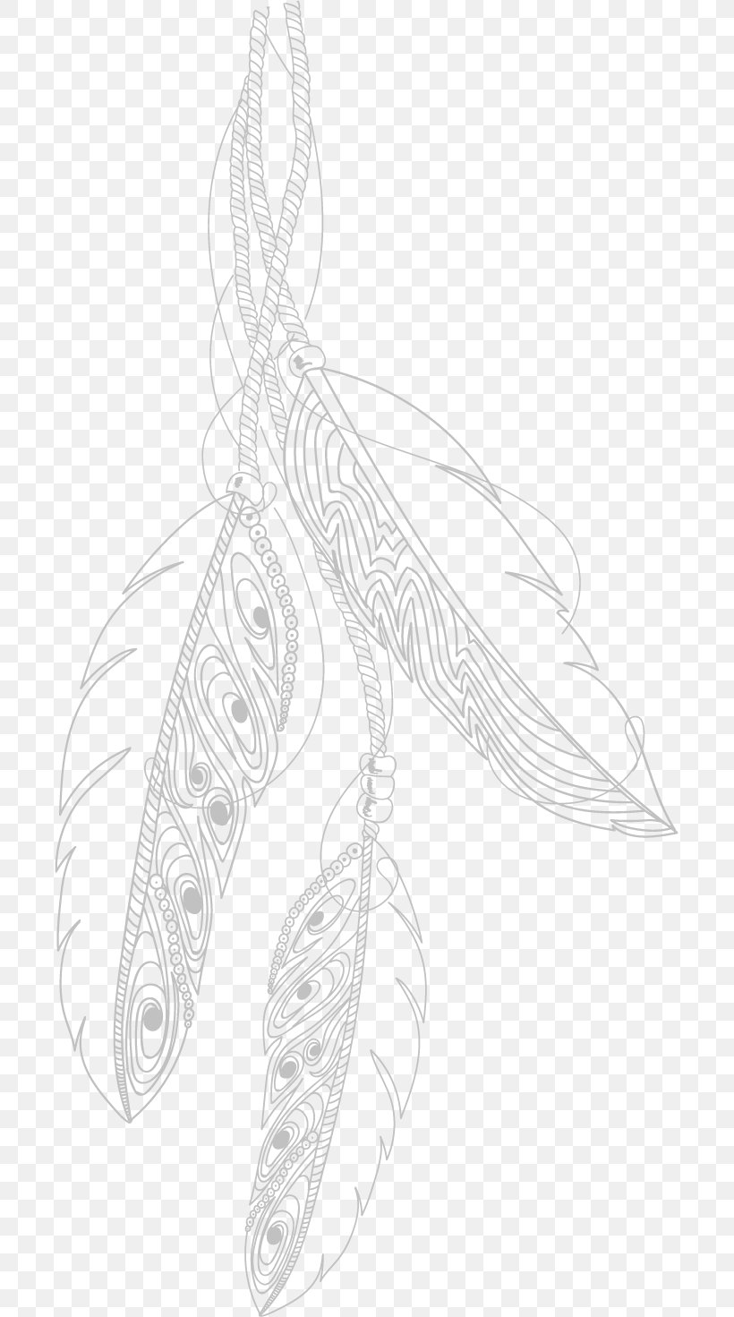 Feather Line Art Invertebrate Leaf, PNG, 697x1471px, Feather, Bird, Black And White, Drawing, Invertebrate Download Free