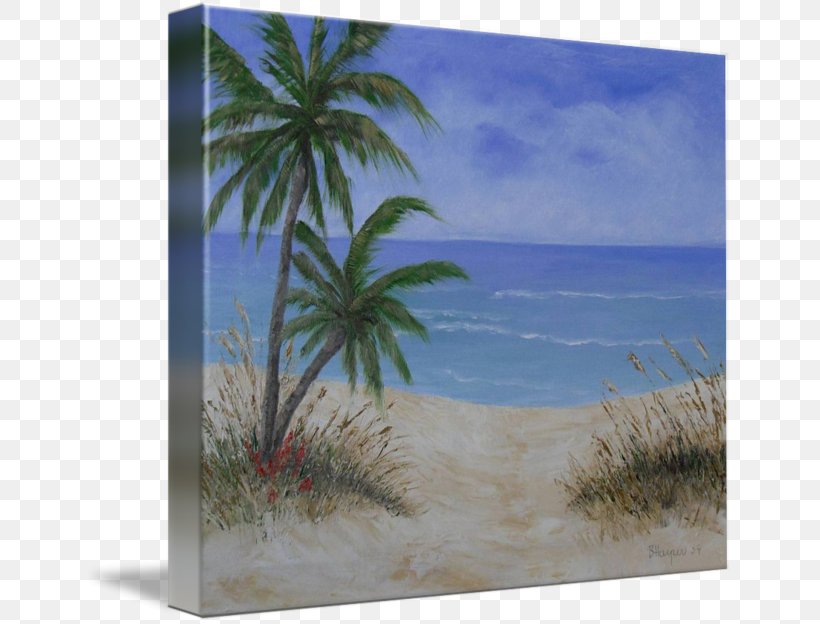 Caribbean Painting Sea Tropics Palm Trees, PNG, 650x624px, Caribbean, Arecales, Beach, Landscape, Ocean Download Free