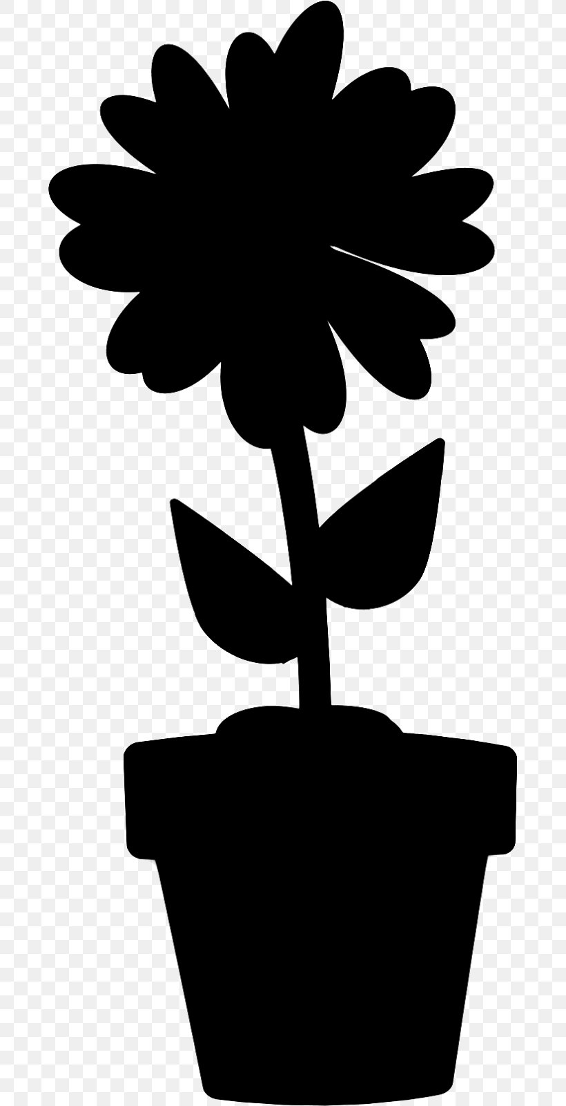 Flowering Plant Clip Art Silhouette Leaf, PNG, 679x1600px, Flower, Blackandwhite, Flowering Plant, Houseplant, Leaf Download Free
